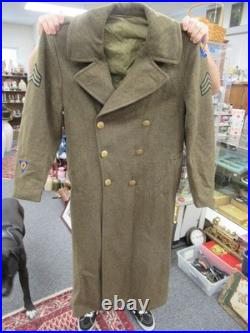 WWII USAAF US Army Sergeant 42R Wool Overcoat Trench Coat 1942 Albert Turner Inc