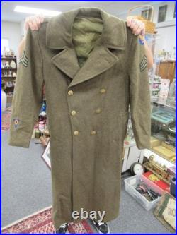 WWII USAAF US Army Sergeant 42R Wool Overcoat Trench Coat 1942 Albert Turner Inc