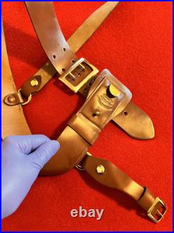 WWII USMC Army SAM BROWNE BELT (Service Co.) SHELL CORDOVAN, Size 36 NEAR MINT