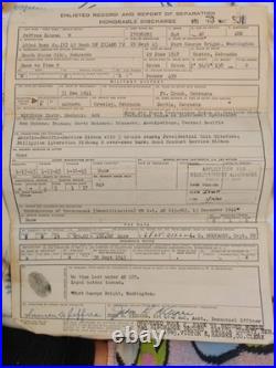 WWII Us Army Enlistment And Honorable Discharge Papers With Honorable WWII Us Army Enlistment And Honorable Discharge Papers With Honorable