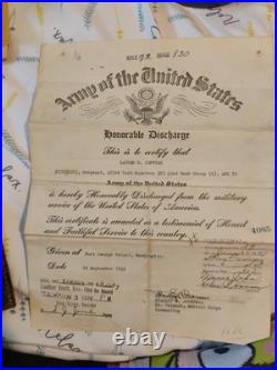 WWII Us Army Enlistment And Honorable Discharge Papers With Honorable WWII Us Army Enlistment And Honorable Discharge Papers With Honorable