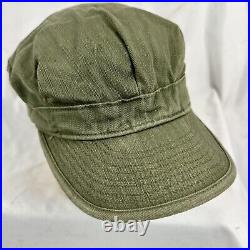 WWII Us Army HBT Field Cap Hat Size 7 1/4