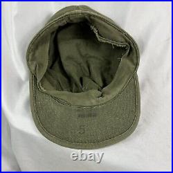 WWII Us Army HBT Field Cap Hat Size 7 1/4