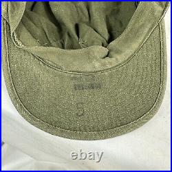 WWII Us Army HBT Field Cap Hat Size 7 1/4