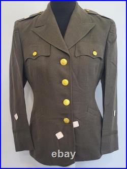 WWII WAC Officer Jacket 14S Cutter Tags Women's Army Corps Uniform OD Original