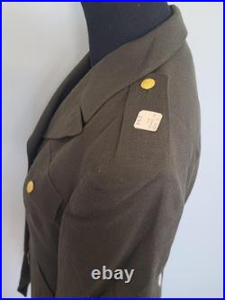 WWII WAC Officer Jacket 14S Cutter Tags Women's Army Corps Uniform OD Original