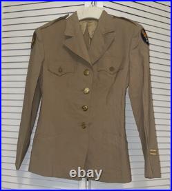 WWII WAC US Women's Army Enlisted Tropical Worsted Khaki Jacket Uniform 10R'44 WWII WAC US Women's Army Enlisted Tropical Worsted Khaki Jacket Uniform 10R'44