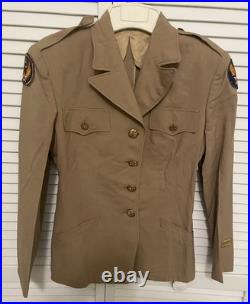 WWII WAC US Women's Army Enlisted Tropical Worsted Khaki Jacket Uniform 10R'44