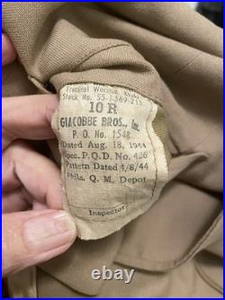WWII WAC US Women's Army Enlisted Tropical Worsted Khaki Jacket Uniform 10R'44 WWII WAC US Women's Army Enlisted Tropical Worsted Khaki Jacket Uniform 10R'44