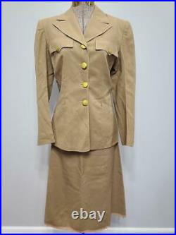 WWII WAC Women's Army Corps Khaki Summer Uniform Jacket & Skirt 10R Original