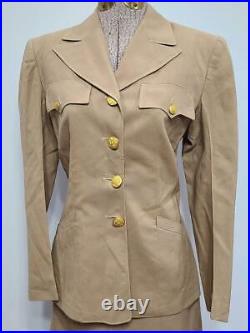 WWII WAC Women's Army Corps Khaki Summer Uniform Jacket & Skirt 10R Original