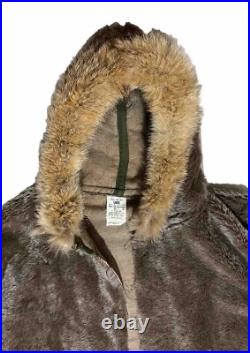 WWII WW2 1943 Dated US Army LARGE Pile Field Parka Liner Jacket Fur Hood Talon WWII WW2 1943 Dated US Army LARGE Pile Field Parka Liner Jacket Fur Hood Talon