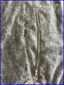 WWII WW2 1943 Dated US Army LARGE Pile Field Parka Liner Jacket Fur Hood Talon