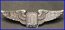 WWII WW2 Army Air Force Pilot Wings 1st Pattern Luxenberg NY Sterling Silver 2