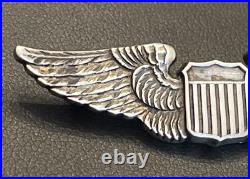 WWII WW2 Army Air Force Pilot Wings 1st Pattern Luxenberg NY Sterling Silver 2