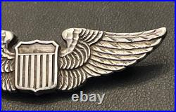 WWII WW2 Army Air Force Pilot Wings 1st Pattern Luxenberg NY Sterling Silver 2