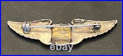 WWII WW2 Army Air Force Pilot Wings 1st Pattern Luxenberg NY Sterling Silver 2