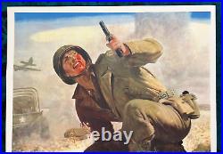 WWII WW2 Original War Poster Army Soldier Battlefield Bombing General Cable Corp