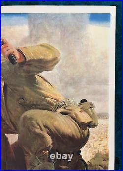 WWII WW2 Original War Poster Army Soldier Battlefield Bombing General Cable Corp