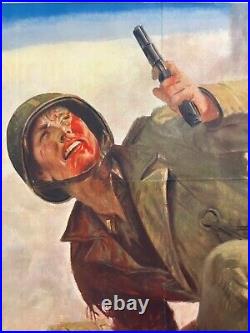 WWII WW2 Original War Poster Army Soldier Battlefield Bombing General Cable Corp