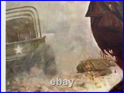 WWII WW2 Original War Poster Army Soldier Battlefield Bombing General Cable Corp