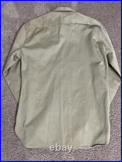 WWII WW2 RARE M-1937 US ARMY Military Shirt Cotton Khaki 1941 15 ½ X 34