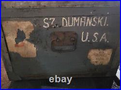 WWII WW2 Trunk Footlocker with Labels No Removable Tray US Army/Navy Military