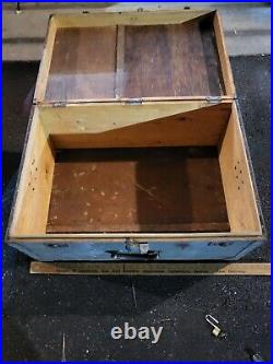 WWII WW2 Trunk Footlocker with Labels No Removable Tray US Army/Navy Military