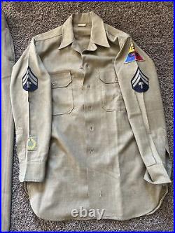 WWII WW2 US Army 13th Armored Division Tank Destroyer Battalion Wool shirt pant