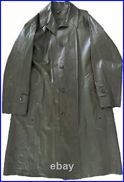 WWII WW2 US Army Rubberized Raincoat Dismounted Synthetic Small