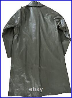 WWII WW2 US Army Rubberized Raincoat Dismounted Synthetic Small