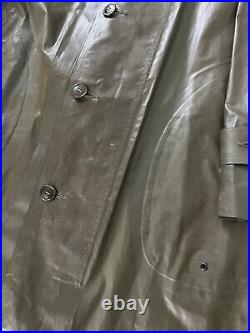 WWII WW2 US Army Rubberized Raincoat Dismounted Synthetic Small