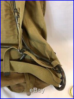 WWII WW2 US U. S. Backpack, Rucksack, Original, Canvas, Army, Military, Field, Dated, War