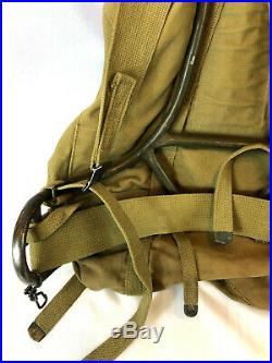 WWII WW2 US U. S. Backpack, Rucksack, Original, Canvas, Army, Military, Field, Dated, War