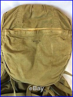 WWII WW2 US U. S. Backpack, Rucksack, Original, Canvas, Army, Military, Field, Dated, War