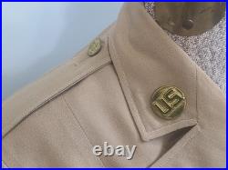 WWII Women's Army Khaki WAC Uniform Jacket & Skirt & Medals 1940s (B-36 W-24)