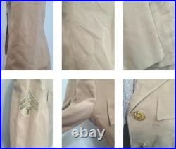 WWII Women's Army Khaki WAC Uniform Jacket & Skirt & Medals 1940s (B-36 W-24)