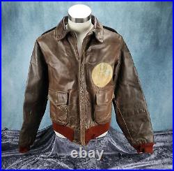 WWII officer US Army Air Force Corp leather A2 bomber jacket USAF MONTE CARLO 42