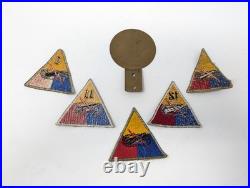 WWII or Korean War US Army Armored Tank Battalion Patch & License Plate Lot