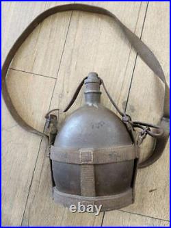 WWII ww2 Japanese Army Antique Helmet Water bottle medal Set Vintage R7596