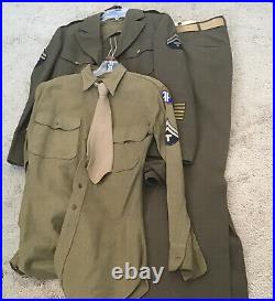 WWll ARMY TEC 5TH GRAGE DRESS JACKET WITH SHIRT AND TIE. With Pants