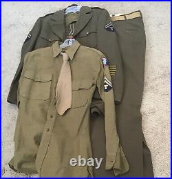 WWll ARMY TEC 5TH GRAGE DRESS JACKET WITH SHIRT AND TIE. With Pants