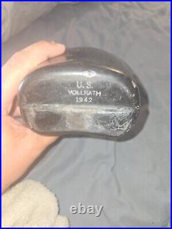 Wonderful Original WWII U. S. Army / USMC Black Enamel Canteen U. S. VOLLRATH 1942