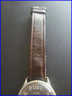 World War 2 Helma German Army watch with DH marking Original leather strap