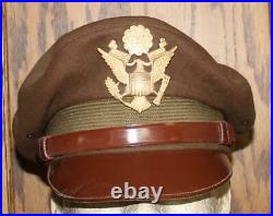 Ww II Us Army Air Force Officer's Fur Felt Wool Crusher Hat Cap Vintage Original