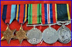Ww2 British/indian Army Officers Medal Group Territorial Medal
