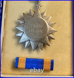 Ww2 Named Army Air Corps Air Medal Early Type Coffin Case Wwii Wrap Broach