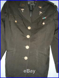Ww2 Original Anc U. S Army Nurse Officer Tunic, Garrison Cap Identified & Numbered