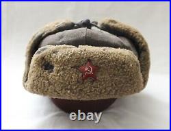 Ww2 Rkka Red Army Nkvd Early Model Ushanka Winter Cap With Enamel Star Very Rare