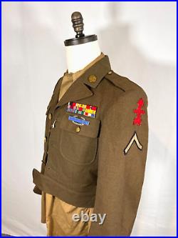 Ww2 Us Army Ike Jacket (mod) 6th Army And 32nd Inf. Div. Patches + Shirt
